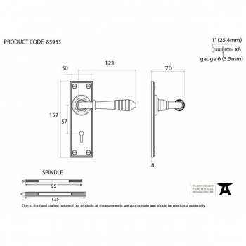 Aged Bronze Reeded Lever Lock Set